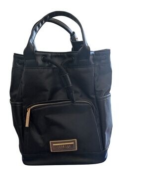 Versace Parfum Black Tote Backpack with Gold Hardware